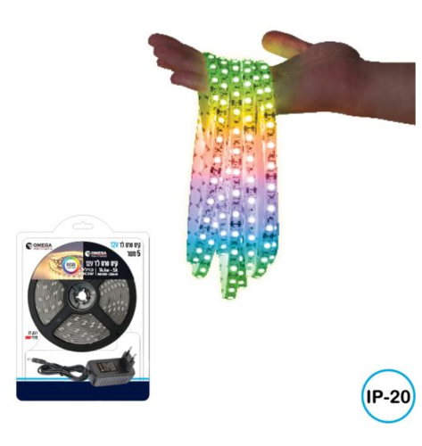 קיט סרט לד RGB כולל שנאי ושלט