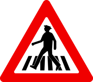 תמרור 135 מעבר חצייה להולכי רגל בקרבת מקום