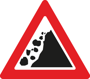 תמרור 142 אבנים מידרדרות מימין