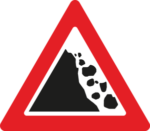 תמרור 143 אבנים מידרדרות משמאל