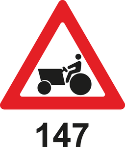 תמרור 147 רכב עבודה או טרקטור חוצה