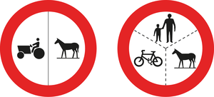 תמרור 414 אסורה הכניסה לרכב עבודה טרקטור בעלי חיים