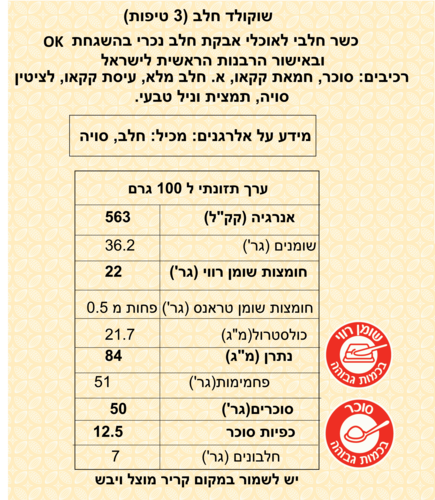 שוקולד חלב קליבו 33.6% 10 ק