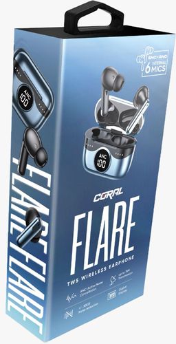 אוזניות אלחוטיות CORAL FLARE TWS ANC - צבע כחול