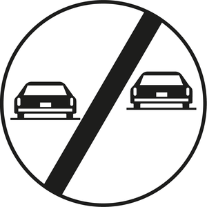 תמרור 421 קצה קטע הדרך שעליו חל איסור העקיפה