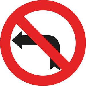 תמרור 429 אסורה הפניה שמאלה