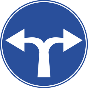 תמרור 208 סע ימינה או שמאלה