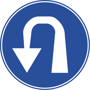 תמרור 212 סע בפניית פרסה שמאלה