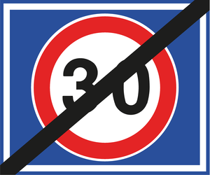 תמרור 223 קצה אזור מיתון תנועה