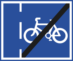 תמרור 225 קצה הנתיב לאופניים