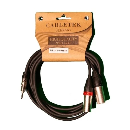 כבל 3 מטר PL3.5 ל2 זכר CABLETEK PY-005/3M  XLR