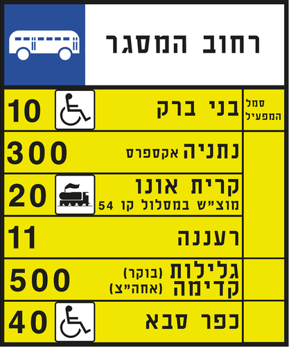 תמרור 505 תחנת אוטובוסים ציבוריים