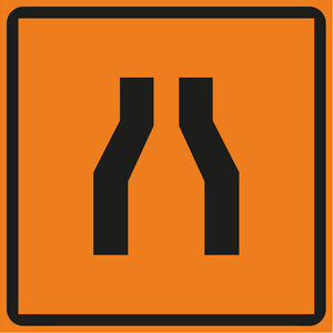 תמרור 905 הכביש הולך וצר