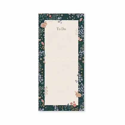 נוטפד רשימות - Green notepad with small flowers