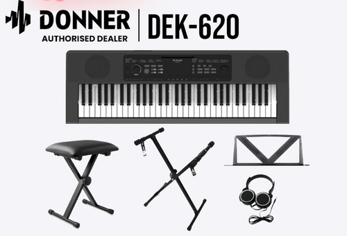 ערכת אורגנית 5 אוקטבות + כסא + סטנד + אוזניות DEK-620 כולל אלמנט הטאץ' מבית DONNER