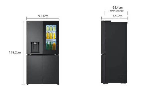 מקרר ‏מקפיא תחתון LG GR730BINS ‏638 ‏ליטר