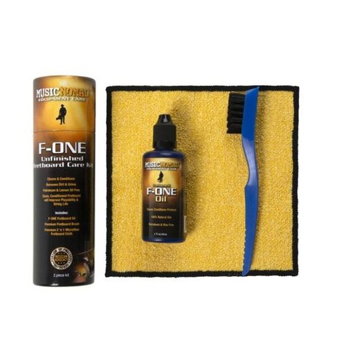 סט לניקוי פינגרבורד מברשת + מטלית + MusicNomad MN125 Fretboard F-ONE