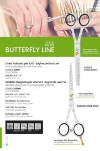 מספריי תספורת מקצועיים HENBOR 831W 5.5" BUTTERFLY LINE - צבע לבן