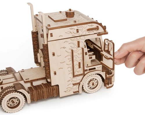 פאזל תלת מימדי מכני מעץ - משאית סמיטריילר ECO-WOOD