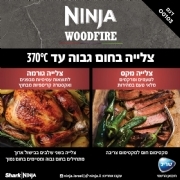 טאבון פיצה כולל אבן שמוט Ninja נינג'ה Woodfire OO103