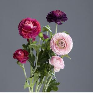  ענף 3 נוריות סגלגל 62 ס"מ Ranunculus spray
