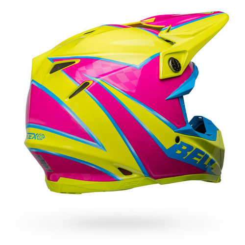  קסדה לאופנוע BELL MOTO 9S FLEX צהוב/ורוד/תכלת V2024