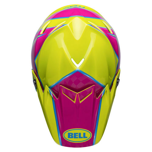  קסדה לאופנוע BELL MOTO 9S FLEX צהוב/ורוד/תכלת V2024