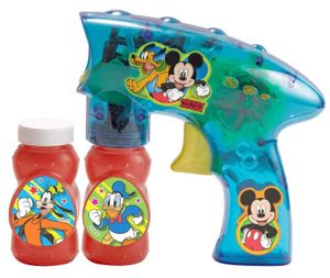 אקדח בועות סבון עם 2 בקבוקי נוזל ואורות - מיקי מאוס (מגוון צבעים)
