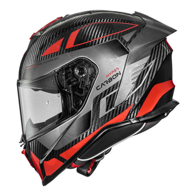 קסדת PREMIER HYPER CARBON TK2 שחור כסוף קרבון\אדום תקן חדש 22.06