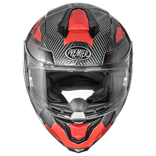 קסדת PREMIER HYPER CARBON TK2 שחור כסוף קרבון\אדום תקן חדש 22.06