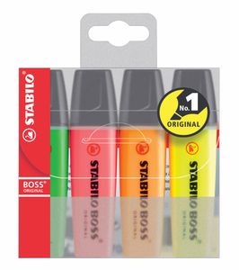 סט טושים להדגשה - ארבעה מרקרים זוהרים