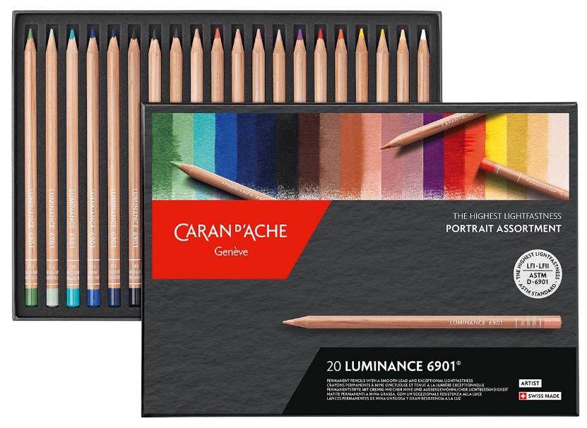 סט 20 עפרונות צבעוניים בגווני עור  LUMINANCE 6901 PORTRAIT ASSORTMENT , 