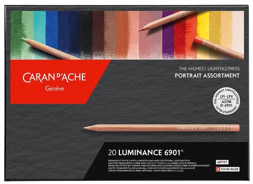 סט 20 עפרונות צבעוניים בגווני עור  LUMINANCE 6901 PORTRAIT ASSORTMENT , 