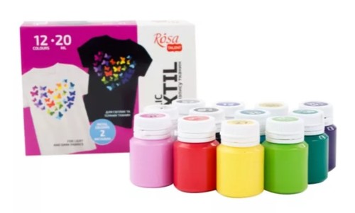 סט 12 צבעי בד ROSA TALENT ACRYLIC TEXTILE