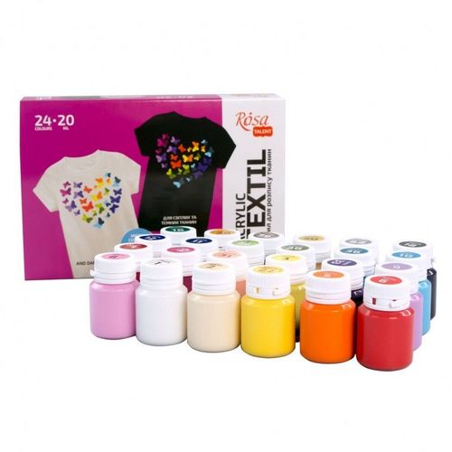 סט 24 צבעי בד ROSA TALENT ACRYLIC TEXTILE