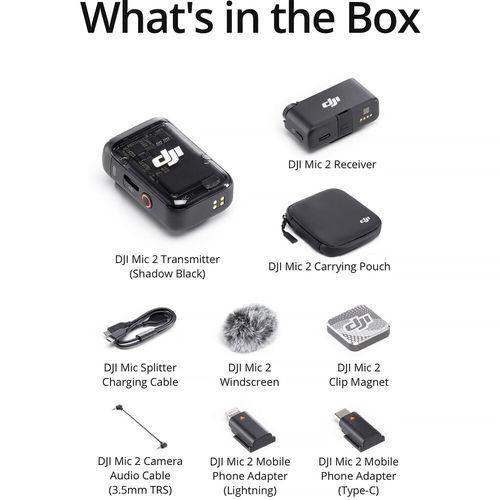 מיקרופון אלחוטי יחיד DJI Mic 2 Wireless Single (2.4 GHz) רשמי