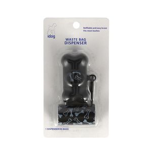 מתקן שקיות קקי עצם שחור איידוג בתוספת 2 שקיות iDOG