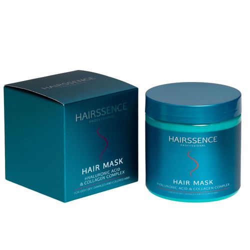 מסכה לשיער HAIRSSENCE חומצה היאלורונית וקולגן לשיער יבש, פגום וצבוע 500 מ