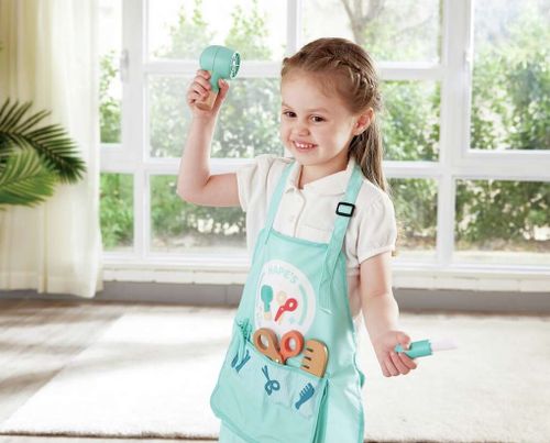 משחק דמיון ותחפושת: סט עיצוב שיער 12 חלקים עם מייבש שיער משמיע אפקטים