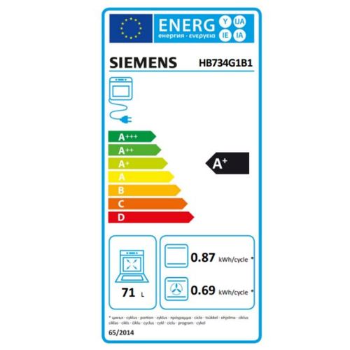 תנור בנוי 71 ליטר Siemens HB734G1B1 IQ700 שחור | גרמניה