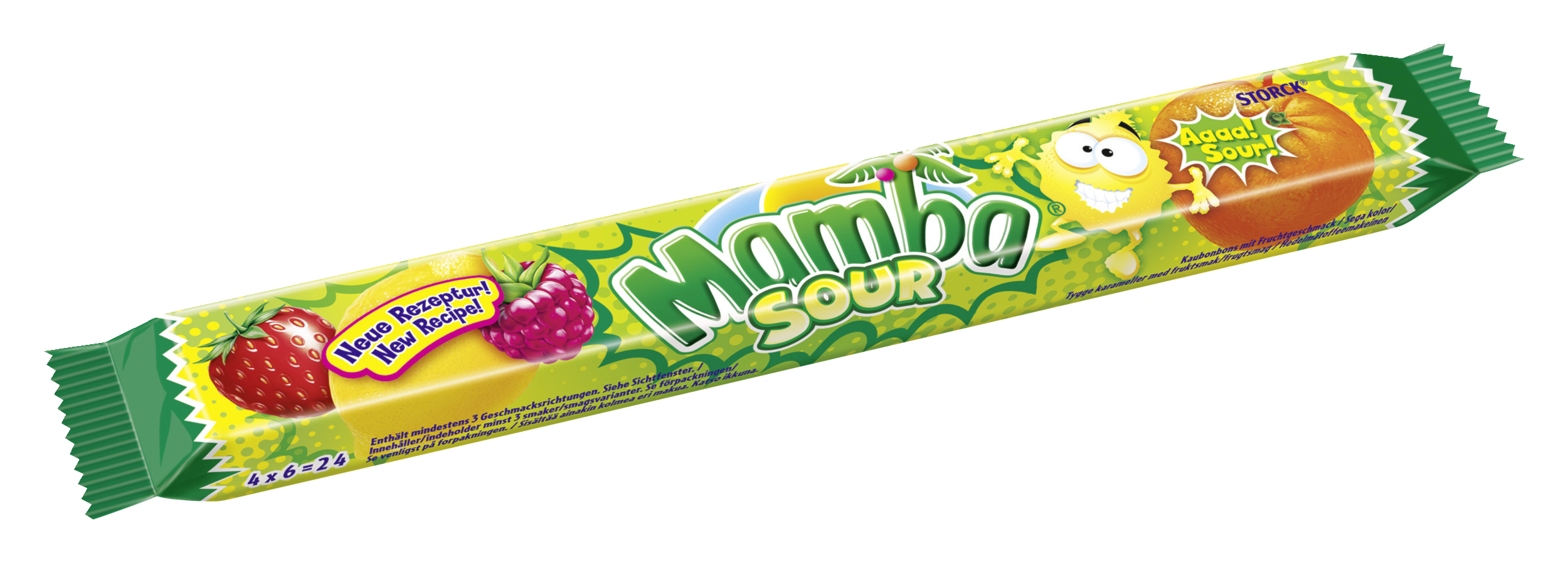 סוכריות טופי חמוצות בטעמי פירות 106 גרם "Mamba"