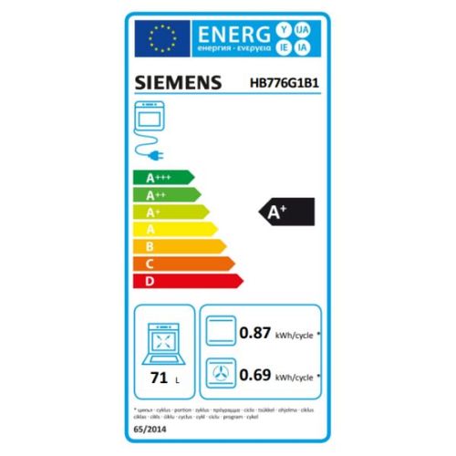 תנור בנוי פירוליטי 71 ליטר Siemens HB776G1B1 שחור 
