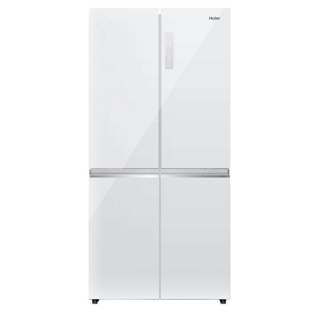 מקרר ומקפיא 4 דלתות Haier HRF5800FW זכוכית לבנה 