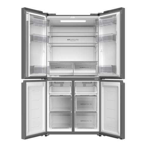 מקרר ומקפיא 4 דלתות Haier HRF5800FW זכוכית לבנה 