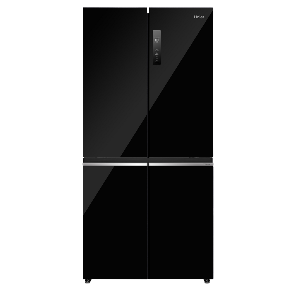 מקרר ומקפיא 4 דלתות Haier HRF5800FB זכוכית שחורה 