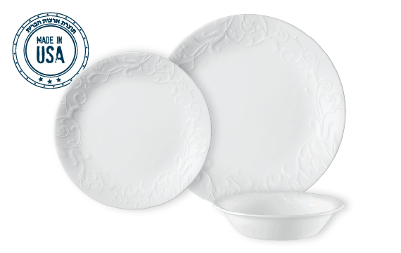 סט צלחות 12 חלקים, קורנינג בלה פאנזה | Corning Ware Bella Faenza
