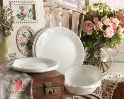 סט צלחות 12 חלקים, קורנינג בלה פאנזה | Corning Ware Bella Faenza