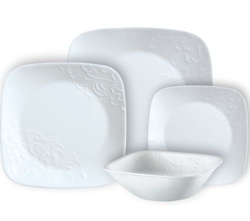 סט צלחות 16 חלקים מרובע  צ'ריש קורנינג | Corning Ware Cherish