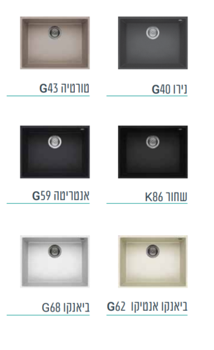 כיור מטבח קואדרה 58/44 מק