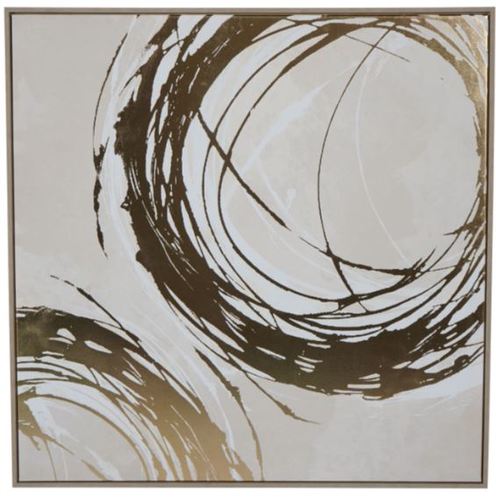 תמונה ממוסגרת עיגולים זהב Golden Foiled Circles Framed Canvas 